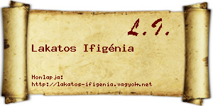 Lakatos Ifigénia névjegykártya